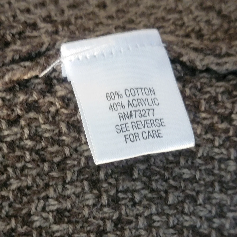 Marled Cardigan Sweater Petite‎ XL Knit Shawl Cottagecore Granny Brown Warm